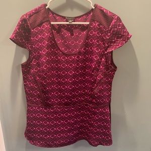 Pink Patterned Ann Taylor Top